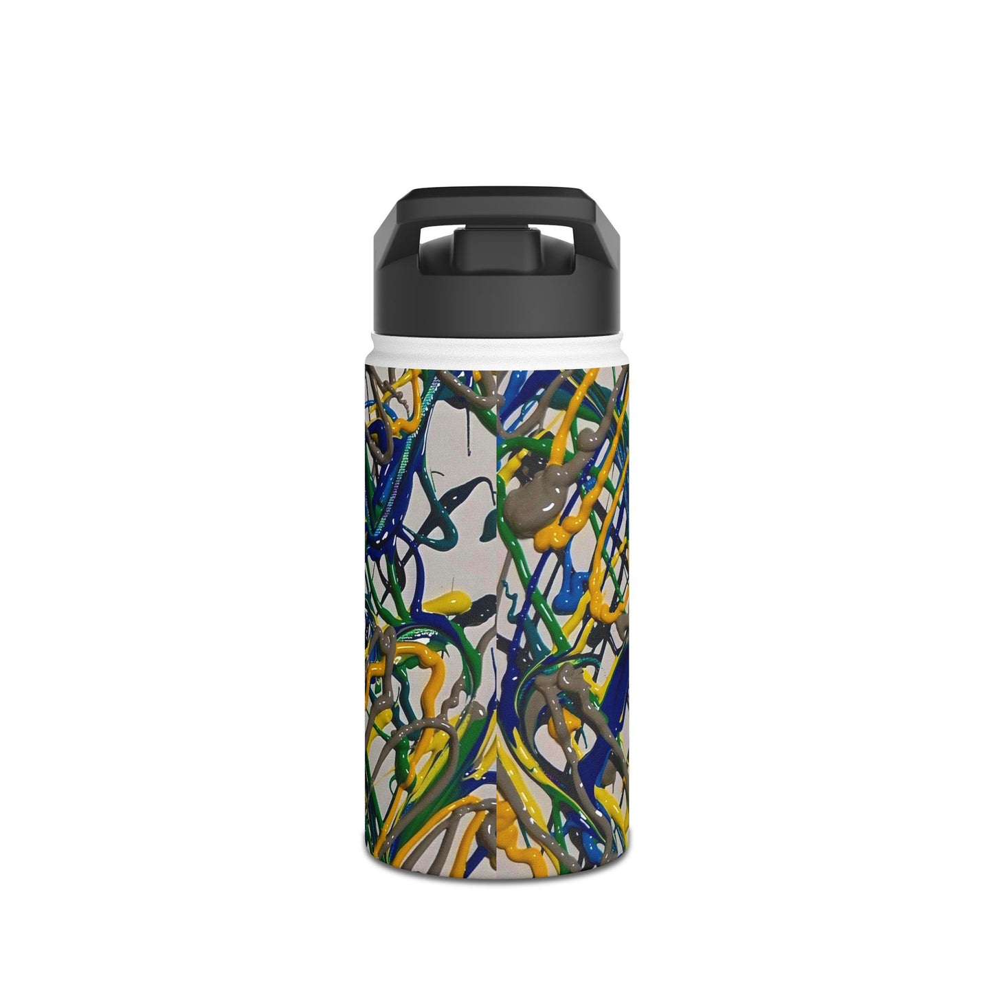 E - Abstract Drip Art Stainless Steel Water Bottle