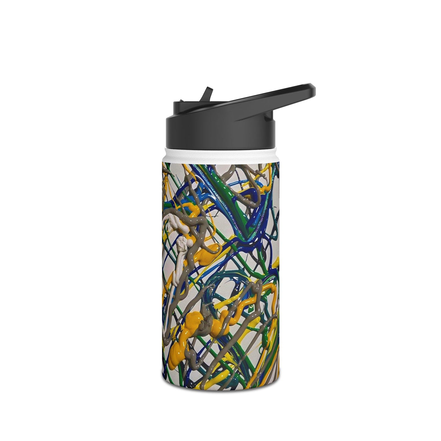 E - Abstract Drip Art Stainless Steel Water Bottle