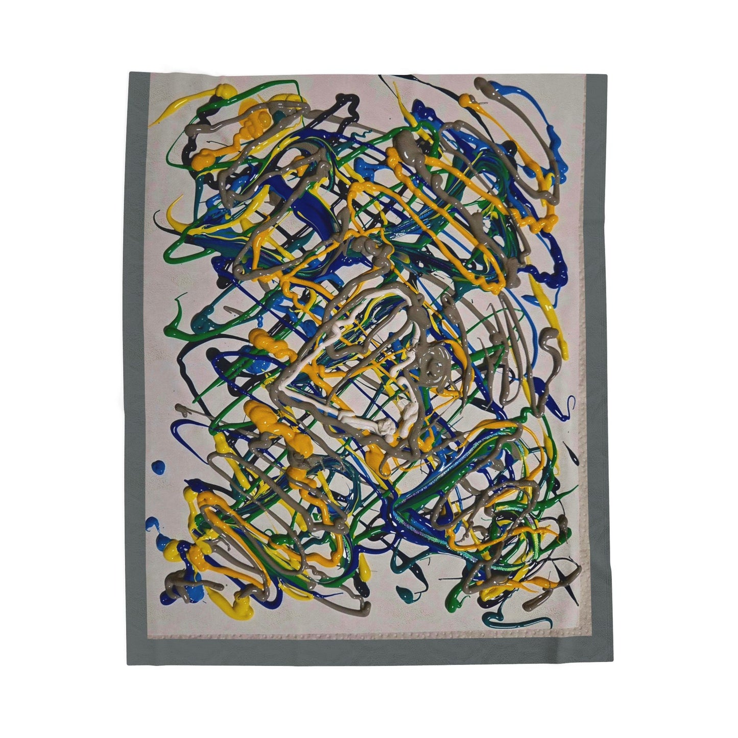 F - Abstract Art Splatter Velveteen Plush Blanket — Colorful Modern Art Throw