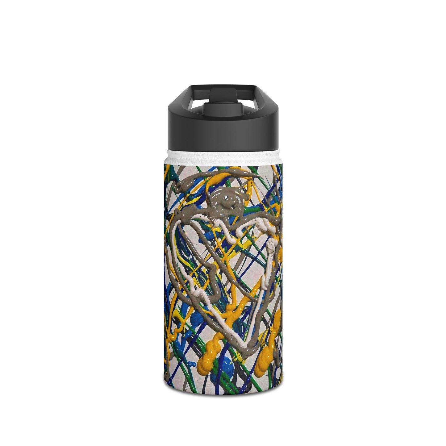 E - Abstract Drip Art Stainless Steel Water Bottle