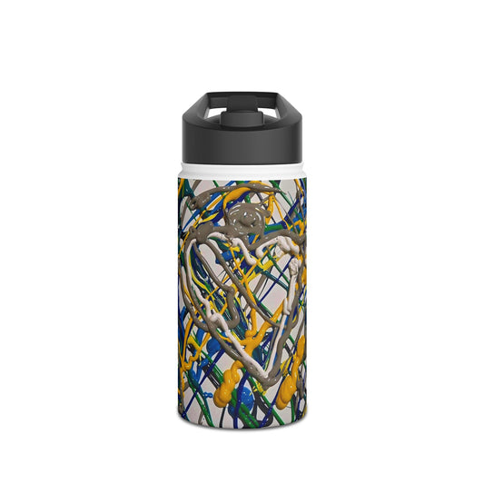 E - Abstract Drip Art Stainless Steel Water Bottle